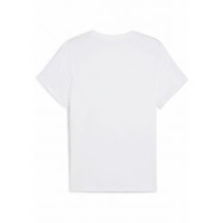 Damska koszulka z logo ESS No. 1 PUMA White Spring Fern Green. Białe koszulki sportowe damskie Puma, s, bez wzorów, sportowe, bez kołnierzyka. W wyprzedaży za 64.00 zł.