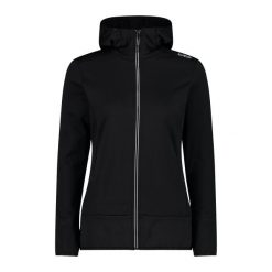 Kurtka damska z odpinanym kapturem CMP. Czarne bluzy sportowe damskie CMP, xs, bez wzorów, trekkingowe. Za 445.50 zł.
