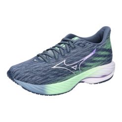 Damskie buty do biegania Mizuno Wave Rider. Niebieskie obuwie sportowe damskie Mizuno, bez wzorów, z materiału, do biegania, mizuno wave. Za 517.50 zł.