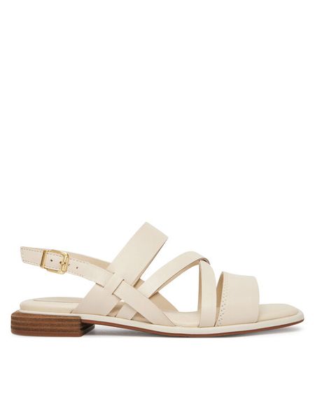 Clarks Sandały Ariany Strap 26186578 Écru. Białe sandały damskie Clarks, bez wzorów, ze skóry, bez obcasa, na płaskiej podeszwie, bez zapięcia. Za 332.99 zł.