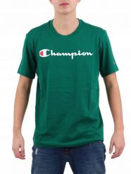 Koszulka Męska Champion. Zielone koszulki sportowe męskie Champion, m, bez wzorów, z bawełny, bez kołnierzyka, bez ramiączek. Za 125.00 zł.