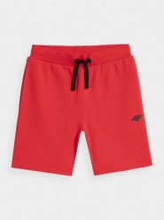 4F Spodenki dresowe chłopięce 158 (12-13 lat). Czerwone szorty dla chłopców 4f, na lato, bez wzorów, z bawełny. W wyprzedaży za 19.99 zł.