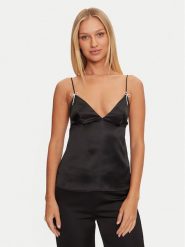 Guess Koszulka piżamowa O4BH00 WGIN0 Czarny Regular Fit. Czarne piżamy damskie Guess, m, z aplikacjami, z syntetyku, bez ramiączek. Za 149.99 zł.