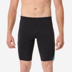 Spodenki pływackie jammer męskie Decathlon Yoko. Czarne kąpielówki męskie Decathlon, m, bez wzorów, z materiału, długie, na fitness i siłownię. Za 99.99 zł.