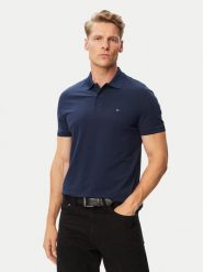 Tommy Hilfiger Polo Performance MW0MW37309 Granatowy Regular Fit. Niebieskie koszulki polo męskie Tommy Hilfiger, l, bez wzorów, z bawełny, bez ramiączek. Za 369.99 zł.