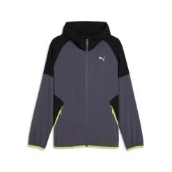 Wydajna kurtka dresowa Puma. Zielone kurtki męskie Puma, uniwersalny, bez wzorów, z dresówki, sportowe, bez kaptura. Za 270.00 zł.