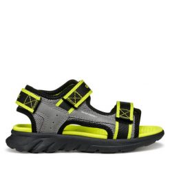 Sandały Geox. Szare sandały chłopięce Geox, bez zapięcia. Za 129.99 zł.