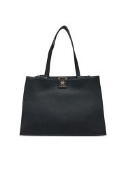 Tommy Hilfiger Torebka Th Her Tote AW0AW17191 Czarny. Czarne torebki do ręki damskie Tommy Hilfiger, bez wzorów, ze skóry, bez dodatków. Za 429.99 zł.