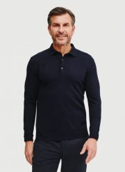 PAKO LORENTE – Sweter polo w kolorze granatowym. Swetry przez głowę męskie Pako Lorente, na wiosnę, m, bez wzorów, z poliesteru, bez kołnierzyka. Za 299.99 zł.