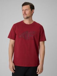 T-shirt męski 4F 4FRSS26TTSHM3989. Zielone t-shirty męskie 4f, na lato, m, bez wzorów, z bawełny, klasyczne, bez kołnierzyka. Za 59.99 zł.