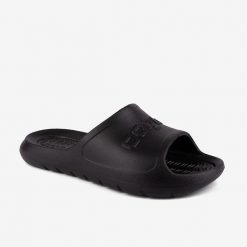 Klapki damskie Coqui Viki - czarne Coquiair. Czarne klapki damskie Coqui, bez wzorów, z materiału, eleganckie, bez obcasa. Za 125.99 zł.