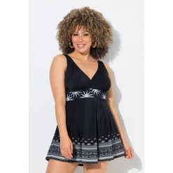 Damskie Sukienka kąpielowa słońca miękkie miseczki z recyklingu. Czarne kostiumy jednoczęściowe damskie Ulla Popken, plus size, bez wzorów, z elastanu, sportowe, plus size. Za 349.99 zł.