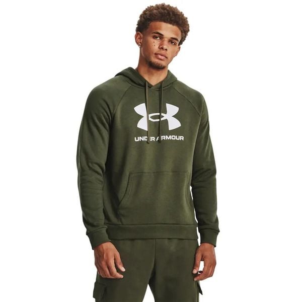 Męska Bluza Polarowa Z Logo. Zielone bluzy męskie Under Armour, m, bez wzorów, z bawełny, z kapturem. Za 324.00 zł.