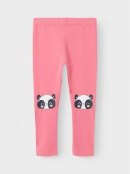NAME IT Legginsy Vivian 13225099 Różowy Regular Fit. Czerwone legginsy dla dziewczynek Name it, bez wzorów, z bawełny. Za 39.99 zł.