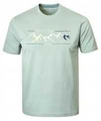 Męska Koszulka (T-Shirt) - Pako Jeans -Jasna Mięta, Górski Nadruk. Zielone t-shirty męskie Pako Jeans, l, bez wzorów, z bawełny, casualowe, bez kołnierzyka. Za 79.00 zł.