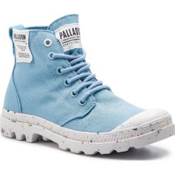 Trapery PALLADIUM - Pampa Hi Organic 96199-455-M Dusk Blue. Niebieskie kozaki damskie Palladium, z materiału, bez obcasa. W wyprzedaży za 239.00 zł.