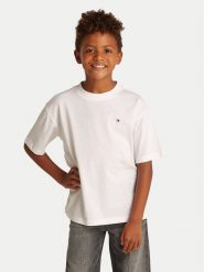 Tommy Hilfiger T-Shirt Essential Archive KB0KB09646 D Biały Regular Fit. Białe t-shirty dla chłopców Tommy Hilfiger, bez wzorów, z bawełny, bez ramiączek. Za 69.99 zł.