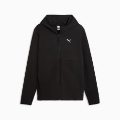 Bluza sportowa z kapturem męska Puma PUMATECH FZ DK 69218501. Czarne bluzy sportowe męskie Puma, m, bez wzorów, z bawełny, z kapturem. Za 212.81 zł.