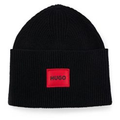 Czapka HUGO. Czarne czapki i kapelusze męskie Hugo, na zimę, bez wzorów. Za 279.99 zł.