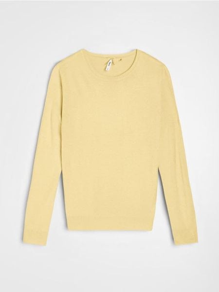 Lekki sweter basic - żółty. Żółte swetry damskie Sinsay, l, bez wzorów, bez kołnierzyka, bez ramiączek, bez kaptura. Za 29.99 zł.