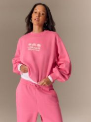 4F Bluza dresowa loose bez kaptura damska - różowa XS. Czerwone swetry damskie 4f, xs, bez wzorów, z dresówki, bez kołnierzyka, bez ramiączek, bez kaptura. Za 169.99 zł.