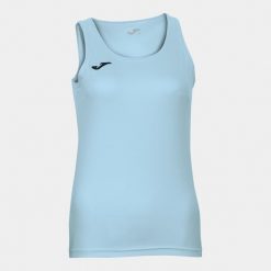 Koszulka fitness dla dziewczyn Joma Diana bez rękawów. Niebieskie koszulki sportowe damskie Joma, bez wzorów, z materiału, bez ramiączek. Za 118.50 zł.