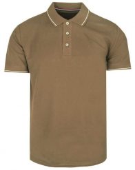 Klasyczna, Męska Koszulka Polo - Adriano Guinari - Camel. Brązowe koszulki polo męskie Adriano Guinari, l, bez wzorów, z bawełny, klasyczne, bez ramiączek. Za 125.00 zł.