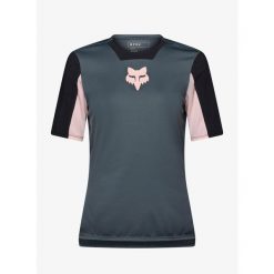 Koszulka rowerowa damska Fox Defend SS Jersey Creation. Niebieskie koszulki sportowe damskie FOX, bez wzorów, z jersey, bez kołnierzyka, bez ramiączek, rowerowe. Za 263.99 zł.