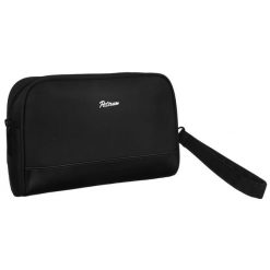 Elegancka nerka męska z poliestru i skóry ekologicznej w czarnym kolorze - Peterson. Czarne saszetki męskie Peterson, ze skóry ekologicznej, eleganckie. Za 84.99 zł.