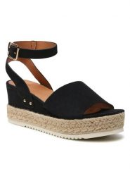 Jenny Fairy Espadryle WS109-07 Czarny. Czarne sandały damskie Jenny Fairy, bez wzorów, ze skóry, bez obcasa, bez zapięcia. Za 69.99 zł.