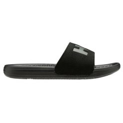 Klapki Helly Hansen H/H Slide 11715 990 czarne. Czarne klapki damskie bez wzorów, z materiału, sportowe, bez obcasa. Za 319.13 zł.