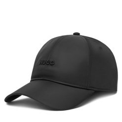 Czapka z daszkiem HUGO. Czarne czapki i kapelusze damskie Hugo, bez wzorów. Za 139.99 zł.