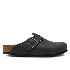 Buty do chodzenia męskie Birkenstock Boston. Czarne sandały męskie Birkenstock, z materiału, bez zapięcia. Za 763.00 zł.