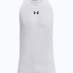 Koszulka koszykarska męska Under Armour Baseline Cotton Tank 100. Białe t-shirty męskie Under Armour, m, bez wzorów, bez kołnierzyka. Za 99.99 zł.
