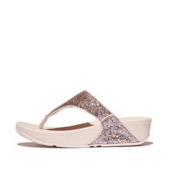 Sandały damskie FitFlop Lulu Multi-Tonal Glitter Toe-Post. Czerwone klapki damskie FIT FLOP, bez wzorów, bez obcasa, bez zapięcia. Za 397.00 zł.