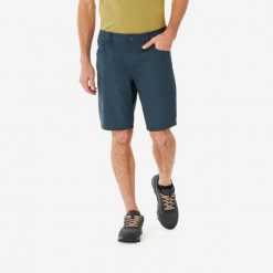 Spodenki turystyczne męskie Quechua NH500 regular. Niebieskie krótkie spodenki sportowe męskie QUECHUA, m, bez wzorów, z bawełny, trekkingowe. Za 89.99 zł.
