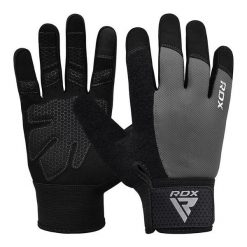 Rękawiczki treningowe RDX W1F Full Finger. Szare rękawiczki męskie RDX SPORTS, bez wzorów, sportowe. Za 79.99 zł.