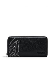 Desigual Portfel Fiona 24WAYP05 Czarny. Czarne portfele damskie Desigual, bez wzorów, ze skóry. Za 189.99 zł.