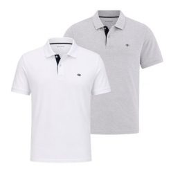 Męska Koszulka Polo Tom Tailor Doublepack Polo Light Stone Grey Melange 1044879 15398. Szare koszulki polo męskie Tom Tailor, l, bez wzorów, bez ramiączek. W wyprzedaży za 84.99 zł.