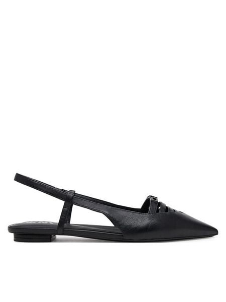 DKNY Sandały K1524221 Czarny. Czarne sandały damskie DKNY, bez wzorów, ze skóry, bez obcasa, na płaskiej podeszwie, bez zapięcia. Za 319.99 zł.