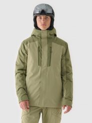 4F Kurtka narciarska membrana 10000 męska - khaki XL. Brązowe kurtki męskie 4f, na zimę, m, bez wzorów, z dzianiny, klasyczne, z kapturem. W wyprzedaży za 299.99 zł.