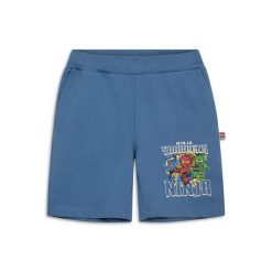 Spodenki Chłopięce LEGO Ninjago Pino300 Niebieskie. Niebieskie szorty dla chłopców LEGO, na lato, bez wzorów, z dresówki. Za 99.99 zł.