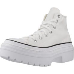 Tenisówki Converse Model Chuck Taylor All Star Lugge Kolor Biały. Białe obuwie sportowe damskie Converse, bez wzorów, z tkaniny, retro, bez zapięcia. W wyprzedaży za 376.65 zł.