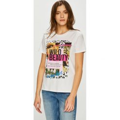 Only - Top. Białe t-shirty damskie Only, m, bez wzorów, z bawełny, casualowe, bez kołnierzyka. W wyprzedaży za 29.90 zł.
