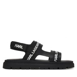 Sandały KARL LAGERFELD. Czarne sandały chłopięce KARL LAGERFELD, bez zapięcia. Za 417.99 zł.