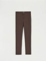 Jegginsy skinny high waist - dark grey jeans. Szare legginsy damskie Sinsay, l, bez wzorów, z bawełny. Za 39.99 zł.