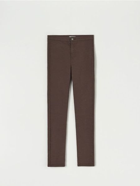 Jegginsy skinny high waist - dark grey jeans. Szare legginsy damskie Sinsay, l, bez wzorów, z bawełny. Za 39.99 zł.