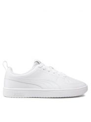 Puma Sneakersy Rickie Jr 384311 01 Biały. Białe buty sportowe dziewczęce Puma, bez wzorów, ze skóry, bez zapięcia. Za 129.99 zł.