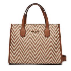 Torebka Guess. Brązowe torebki do ręki damskie Guess, z aplikacjami, klasyczne, bez dodatków. Za 319.99 zł.