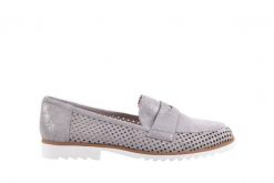 Mokasyny Bayla-018 1133-X87 Lt. Grey 018509, Szary, Skóra naturalna - 38. Szare mokasyny damskie Bayla, ze skóry, wizytowe. W wyprzedaży za 89.10 zł.